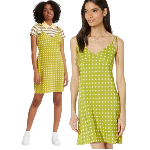 Levi's Sweet Daisy Split Pea Gem Slip Dress Size Small - Picture 3 of 16